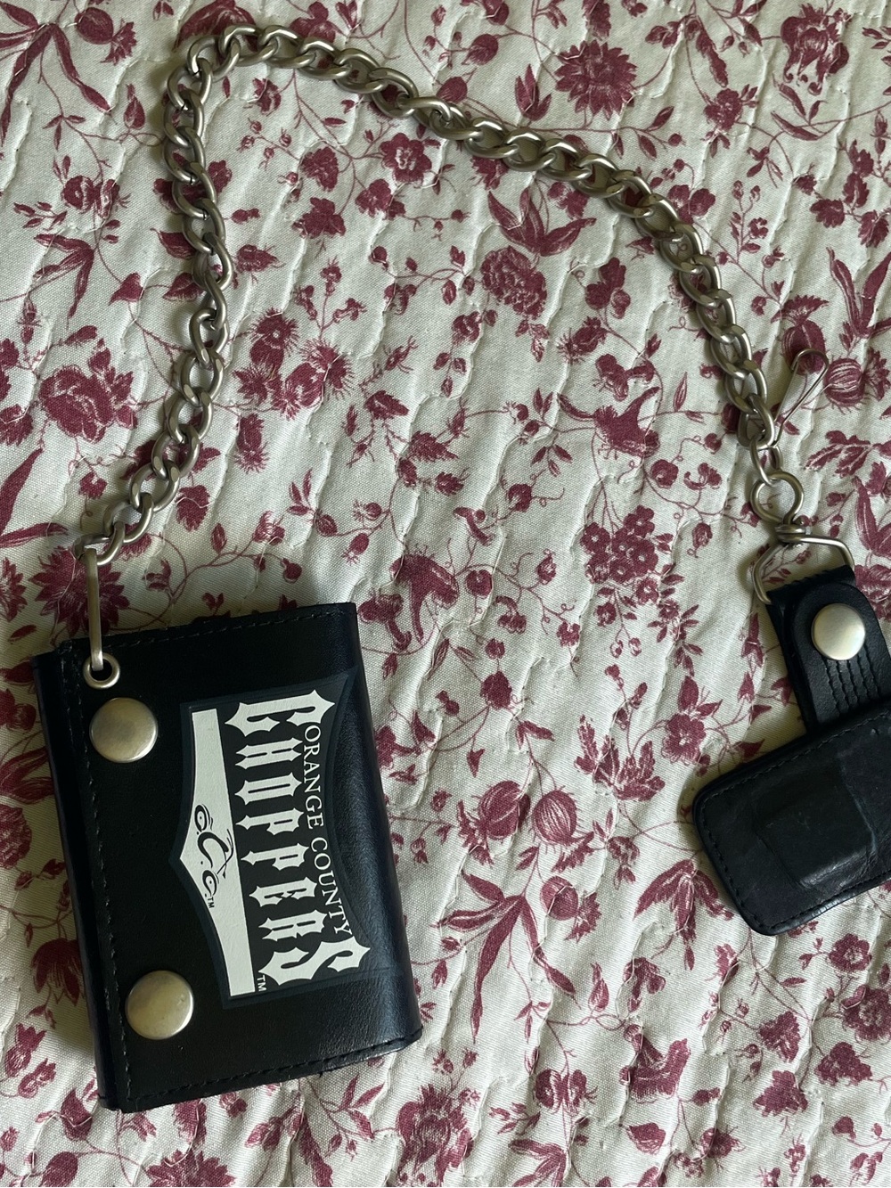 OCC Black Leather Chain Wallet